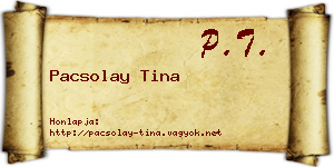 Pacsolay Tina névjegykártya